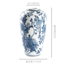 Axyaa Blue & White Porcelain Ceramic Vase - Chinese Retro Flower Pot & Arrangement Accessory