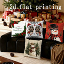 Axyaa Snowman Paw Prints Pillow Covers - Festive Decor for Sofa, Bedroom, Car