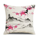 Axyaa New Chinese Style Linen Pillowcase - Ink Landscape Digital Printing