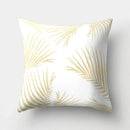 Golden Leaf Tropical Pillow Cover for Home Decor by Axyaa