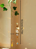 Axyaa Boho Crystal Sun Catcher Hanging Ornaments with Gold Chain - Window Wall Garden Decor