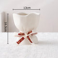Axyaa Flower Bud Ceramic Vase Set - Aesthetic Room Decor & Table Centerpiece