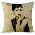Audrey Hepburn Plush Cushion Cover by Axyaa - Home Decor Sofa Pillow Cover
