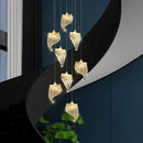 Axyaa LED Chandelier: Stylish Staircase and Ceiling Pendant Lighting for Living and Dining Rooms