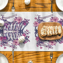 Axyaa Halloween Skeleton Floral Table Runner for Dining Room