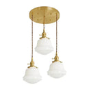 Axyaa Milky White Glass LED Pendant Chandelier - Modern Home Decor Light
