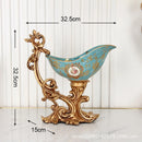 Axyaa European Resin Vase & Fruit Tray Set: Luxury Living Room Decor & Tea Table Ornament