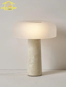 Axyaa Wabi-sabi Mushroom Desk Lamp LED, Marble Base Art Decor Table Light