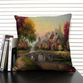 Axyaa Fairy Tale World Oil Painting Cushion Cover for Living Room Sofa