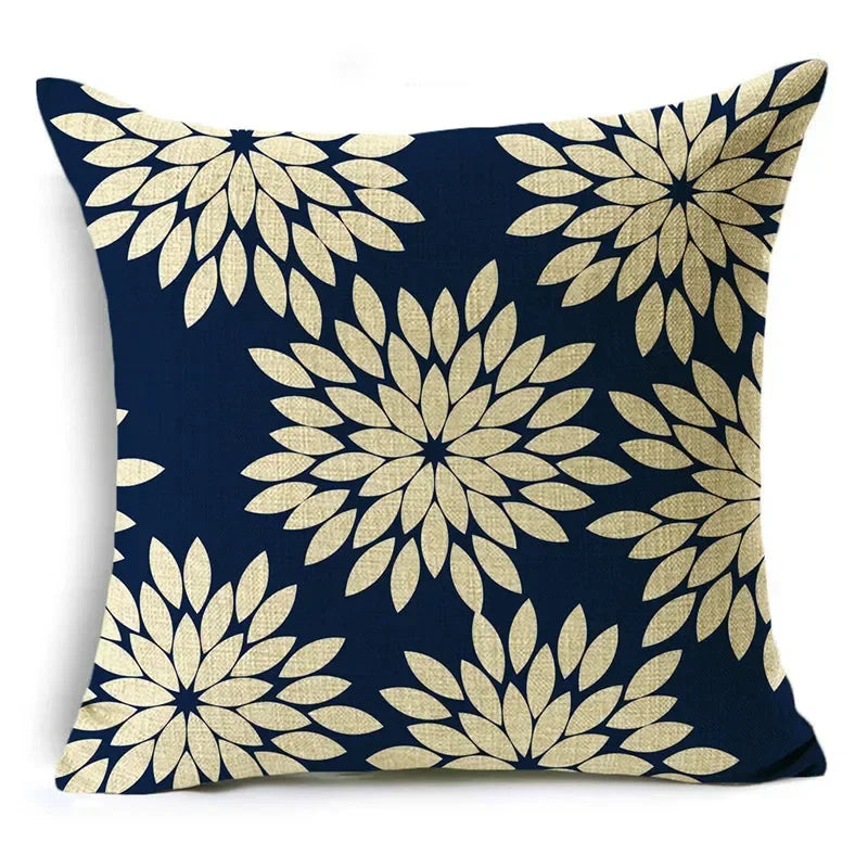 Axyaa Blue & White Porcelain Pattern Pillowcase - Sofa Decor 40cm/45cm/50cm