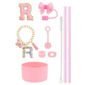 Axyaa 10pcs Tumbler Accessories Set: Straw, Cover, Cap, Boot, Stopper, Keychain, Charm