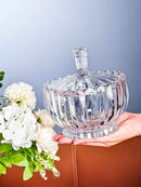 Axyaa Crystal Glass Bowl with Lid, Fruit Plate, Candy Jar, Melon Seed Box