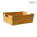 Axyaa Natural Rattan Storage Basket with Handles - Breathable & Sturdy Rectangle Display Box