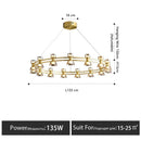 Axyaa Modern Glass Chandeliers Black/Gold Pendant Lights for Luxury Decor