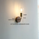 Axyaa Bathroom LED Wall Light Fixture in Japan Style Gold Copper Wood