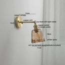 Axyaa Copper Glass LED Wall Lamps Pull Chain Switch Modern Stair Light Fixtures