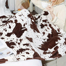 Axyaa Cow-Print Throw Blanket: Luxurious Ultra-Soft Plush Hand-Knitted Fleece