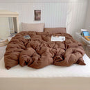 Axyaa Washed Cotton Bedding Set: Duvet Cover, Pillowcase, Top Sheet