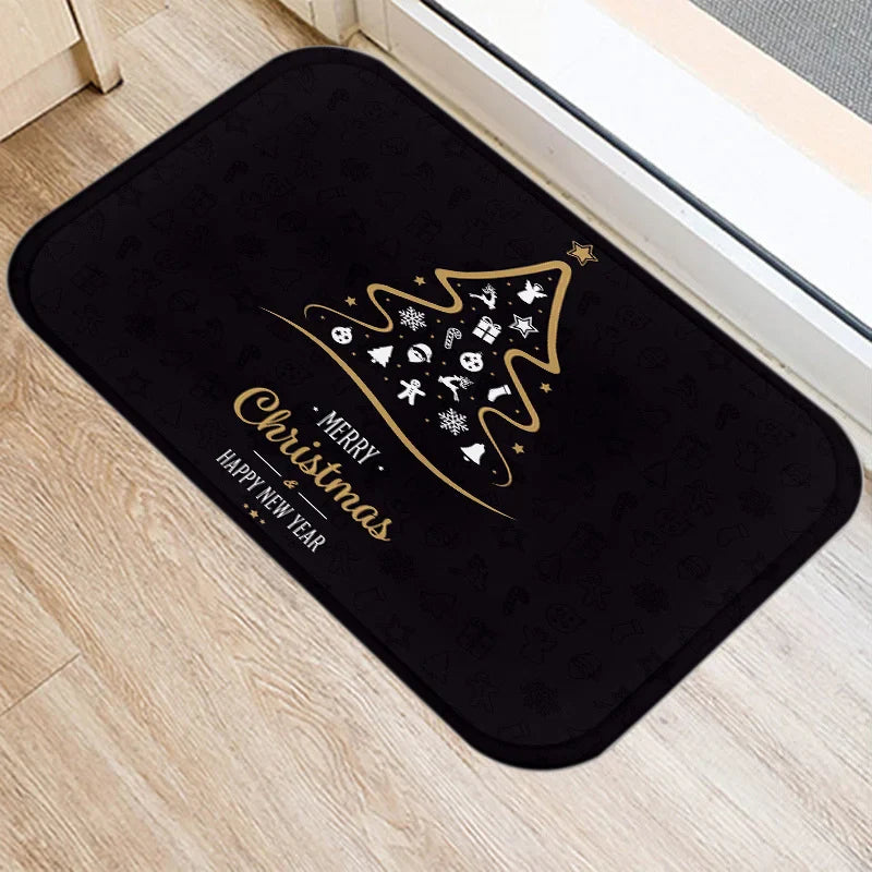 Axyaa Christmas New Year Home Entrance Non-Slip Floor Mat