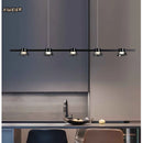 Axyaa Modern Black Strip Chandelier with LED for Living Room and Office