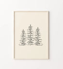 Axyaa Minimalist Christmas Tree Canvas Print for Modern Living Room Decor