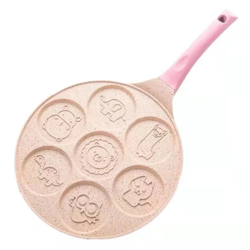 Axyaa Seven-hole Non-stick Animal Smiley Pancake Pan with Bakelite Handle