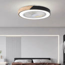 Nordic Solid Wood Black Ceiling Fan Lamp Invisible with Cover by Axyaa.