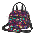 Axyaa Sugar Skull Day of The Dead Insulated Lunch Bag with Adjustable Strap