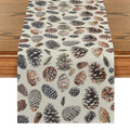 Axyaa Pine Cones Table Runner for Kitchen & Holiday Dining