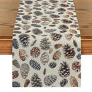 Axyaa Pine Cones Table Runner for Kitchen & Holiday Dining