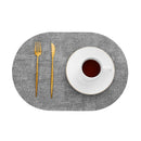 Axyaa Oval Faux Leather Placemats Set - Waterproof, Heat Resistant Cafe Dining Mats