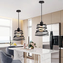 Axyaa Spiral Swirl Pendant Light: Industrial Vintage Metal Wire Cage Hanging Lamp