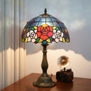 Axyaa 12“ Stained Glass Table Lamp - Bedroom, Living Room, Office Decor