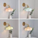 Axyaa Yellow Glass LED Wall Light Fixture Nordic Modern Bedside Lamp