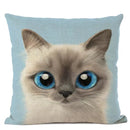 Axyaa Cute Animal Big Eyes Dog Funny Cat Throw Pillow Cover Home Decor Cotton Linen
