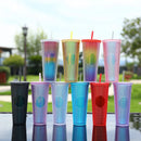 Axyaa Double Layered Straw Cup: Diamond Radiant Water, Coffee, Drinks, Mugs