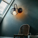 Axya Vintage Cage Guard Wall Sconce, Modern Industrial Retro Loft Lampshade