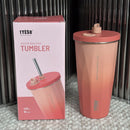 Axyaa Insulated Cold Cup with Diamond-Shaped Straw for Portable Ice Cream Water.