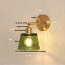 Axyaa Copper Rotatable Pull Chain LED Wall Lamp Glass Flower Stair Light
