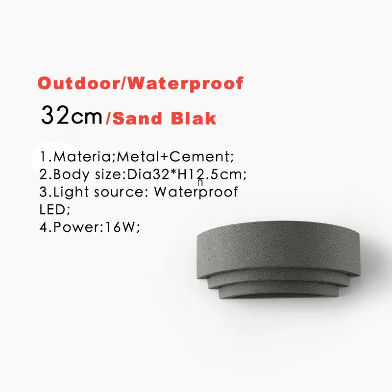 Axyaa Waterproof LED Wall Lamp Modern 110V 220V Garden Street Light Moon Background