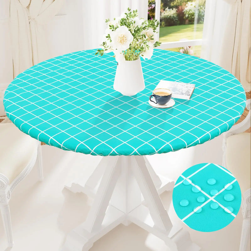 Axyaa Round Moroccan Tablecloth 60inch Waterproof Heat-Resistant Dining Kitchen Table Cover