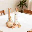 Axyaa Wooden Paper Towel Holder, Cartoon Lazy Rag Kitchen Rack