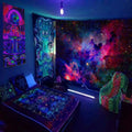 Axyaa Starry Space Tapestry Wall Hanging with Trees and Stars Design