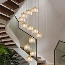Axyaa Modern Ring Stairs Pendant Light Chandeliers for Living and Dining Room