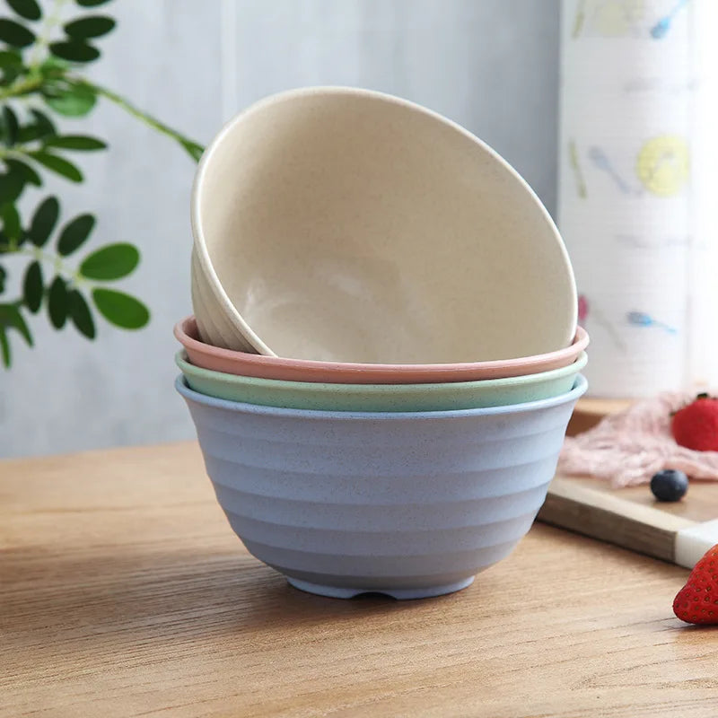 Axyaa 17cm Round Wheat Straw Noodle Bowl - Creative Kitchen Tableware