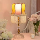 Axyaa Tassels Table Lamp: French American Retro Pastoral Design for Living Room Bedroom