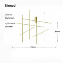 Axyaa Gold Black Linear LED Chandelier for Hotel Dinning Room