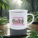 Axyaa Festive Red Car Enamel Mug Christmas Drinkware for Cozy Holidays