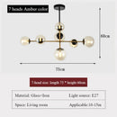 Axyaa Nordic Glass Chandelier LED Decorative Lighting for Living Room, Dining Room, and Bedroom