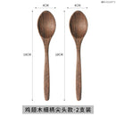 Axyaa Long Handle Wooden Soup Spoon Set of 6